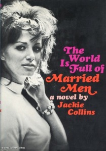 Jackie Collins op de omslag van haar eerste roman